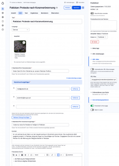 Screenshot Hoffnungszeichen Drupal Backend